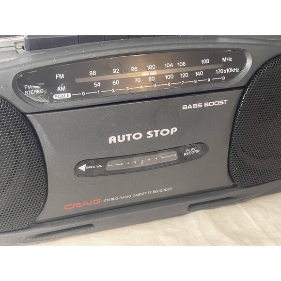 Craig JS8222 AM/FM Stereo Radio Cassette Recorder Boombox RARE | Tested & Works! - Picture 4 of 7